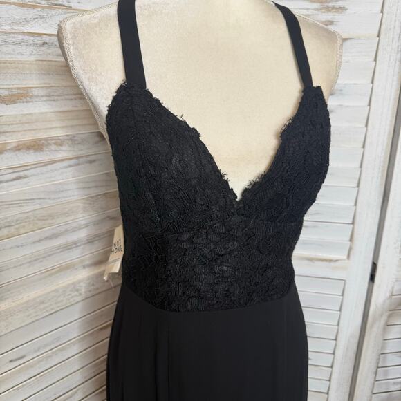FAME and PARTNERS NWT Women's Size 10 Black Back Lace Tulip Maxi Sexy Gown Event - Picture 10 of 16